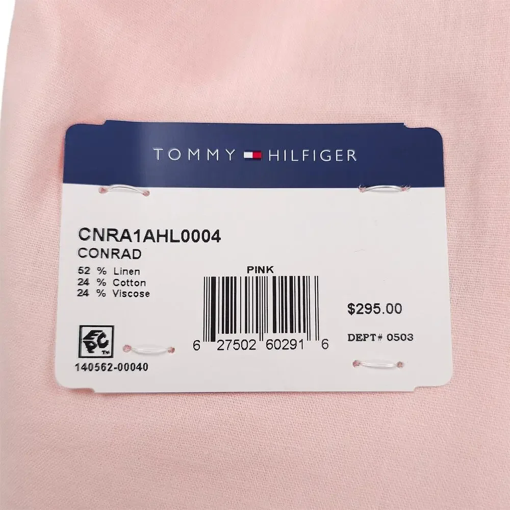 Tommy Hilfiger Mens Modern Fit Sport Coat 36S Pink Solid Linen Cotton Blend NWT